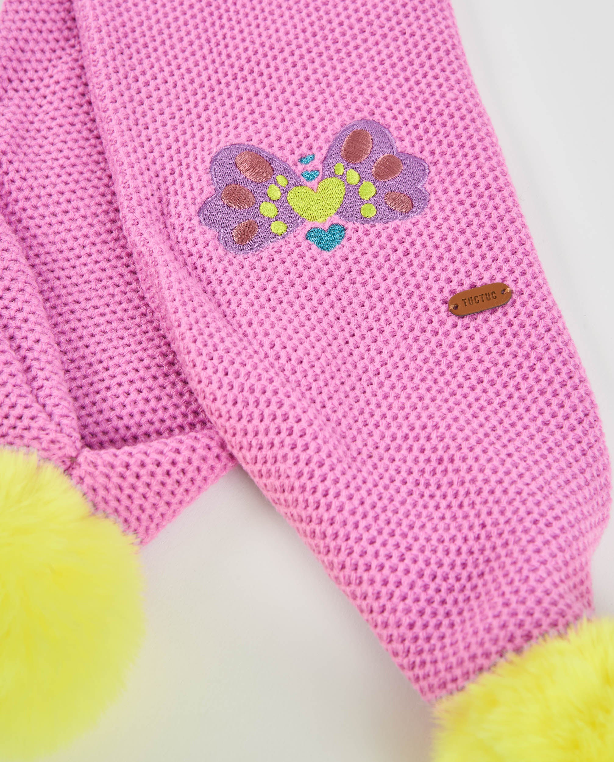 TucTuc Accessori set berretto sciarpa bimba rosa farfalle