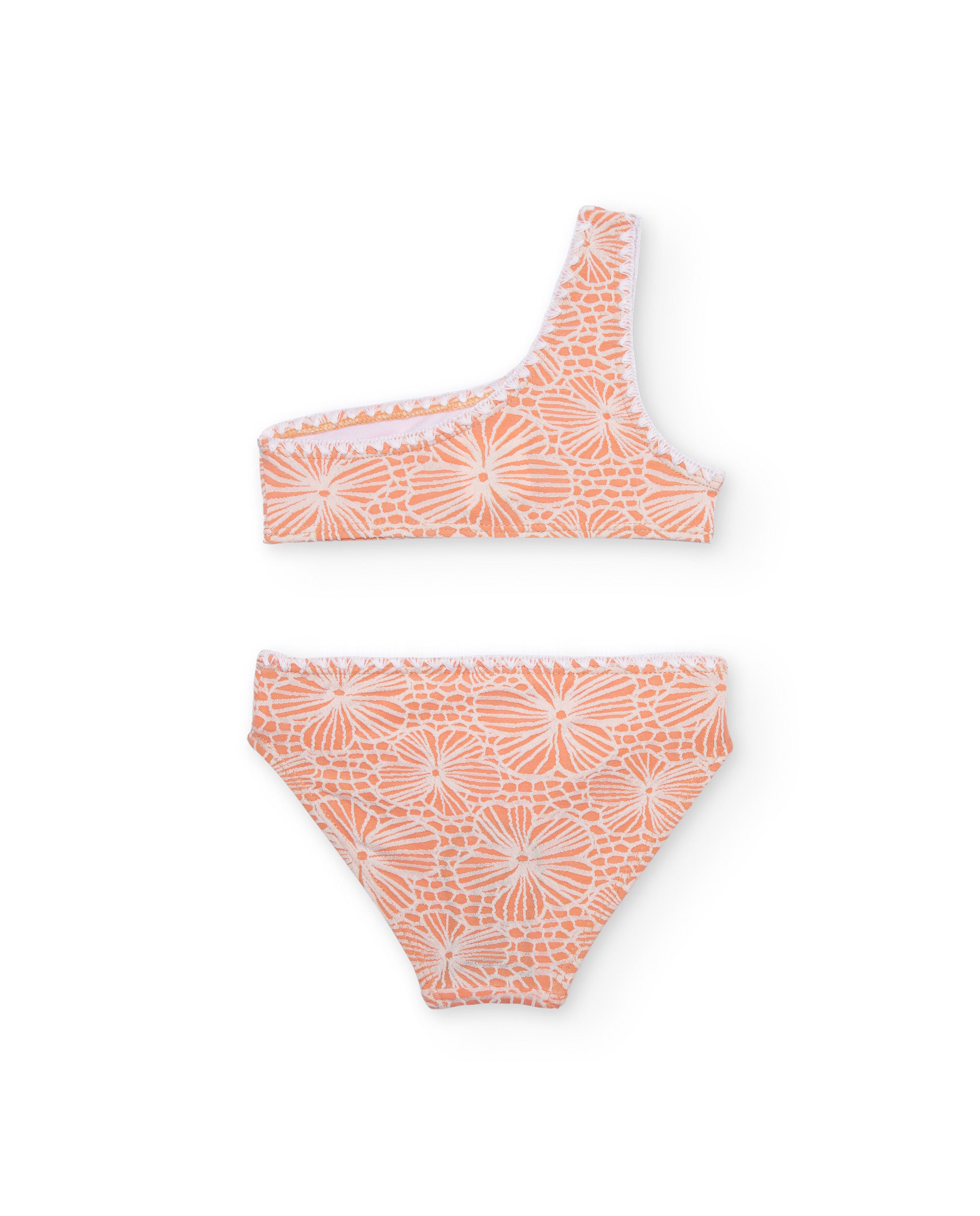 TucTuc Bikini Bambina Arancione Monospalla Stampa Floreale