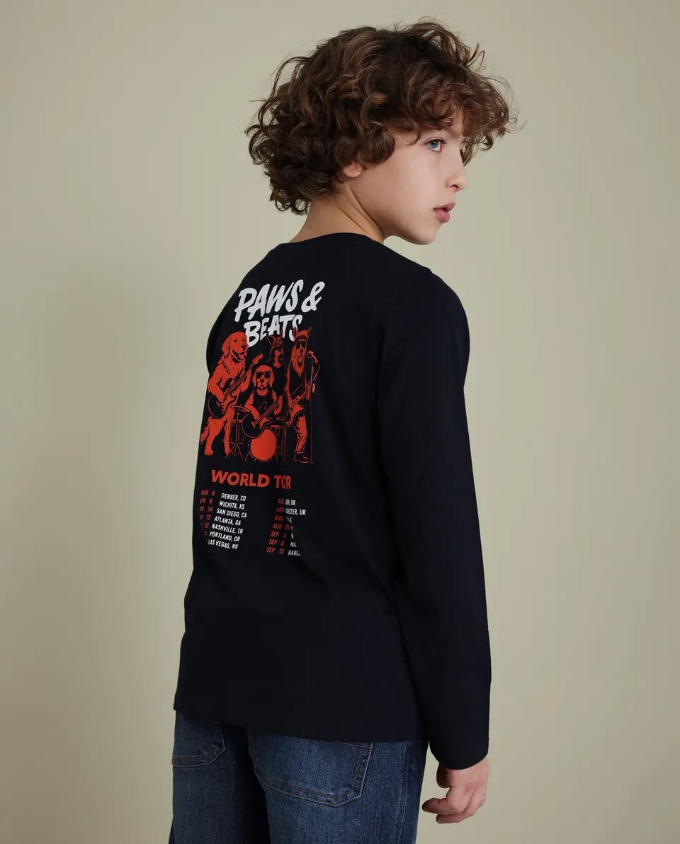 TucTuc Magliette Maglia Blu Navy Bambino Maniche Lunghe