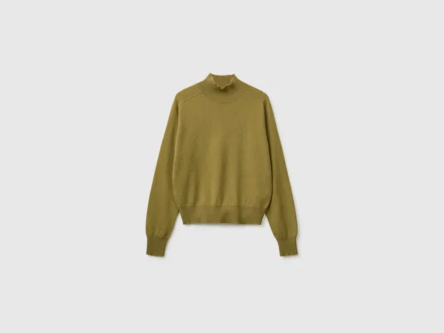 United Colors of Benetton maglione dolcevita misto cashmere manica lunga
