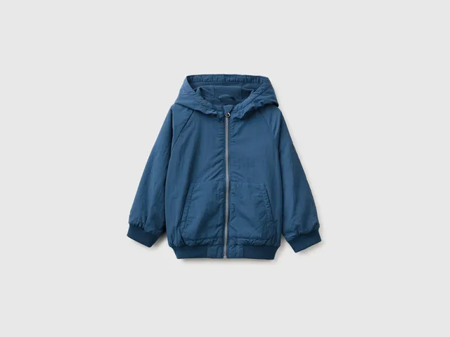 United Colors of Benetton giacca nylon cappuccio bimbo antipioggia