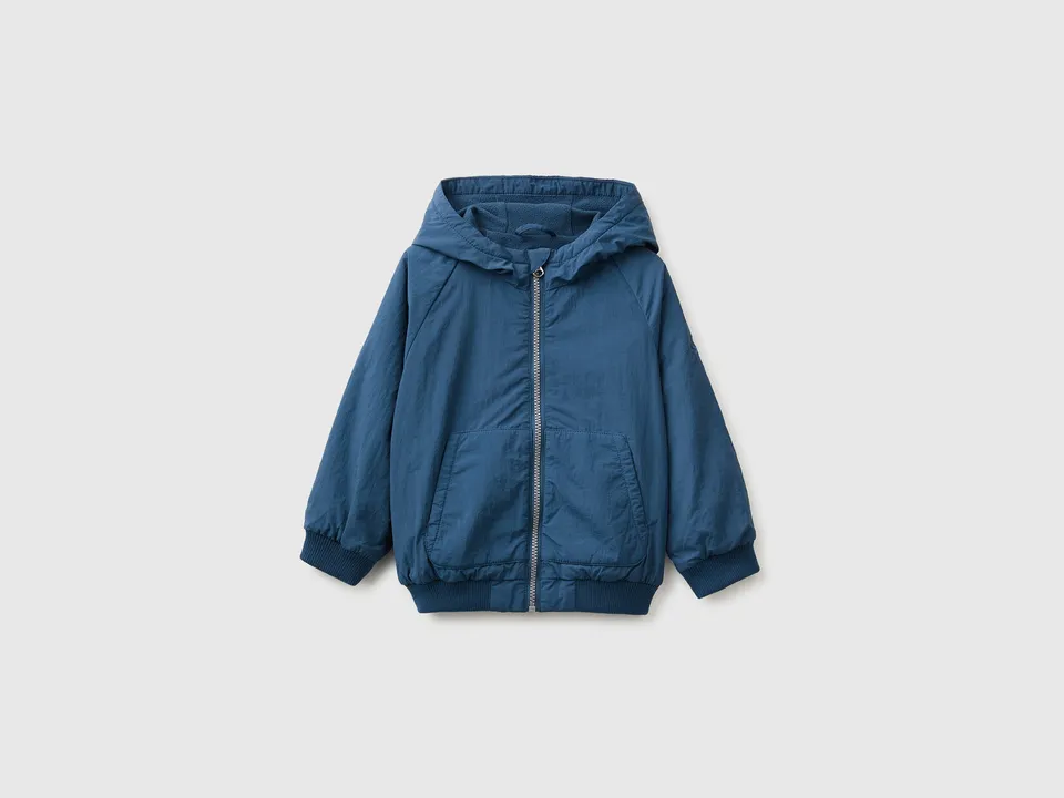 United Colors of Benetton giacca nylon cappuccio bimbo antipioggia