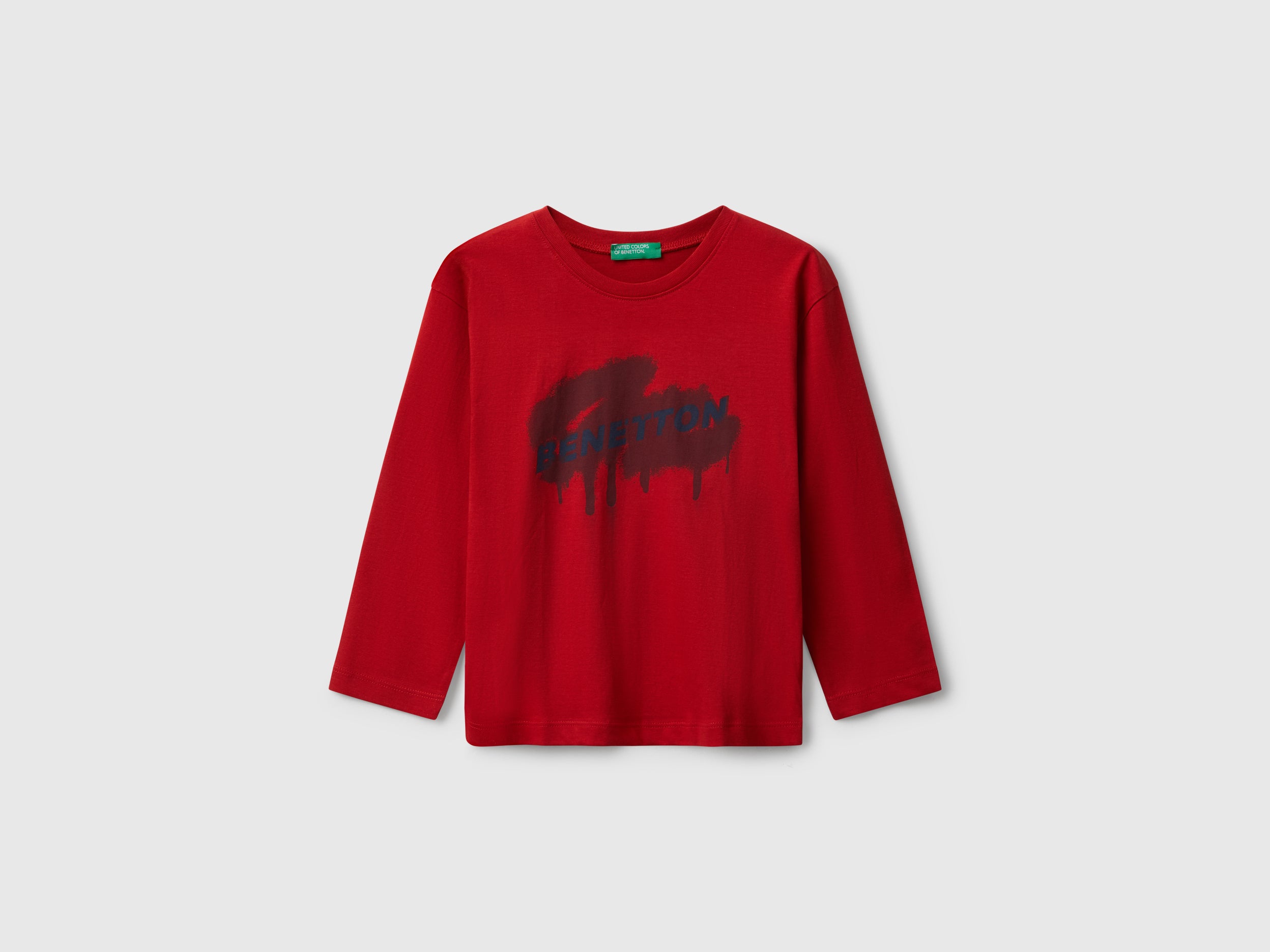United Colors of Benetton Logo t-shirt cotone bio manica lunga 82