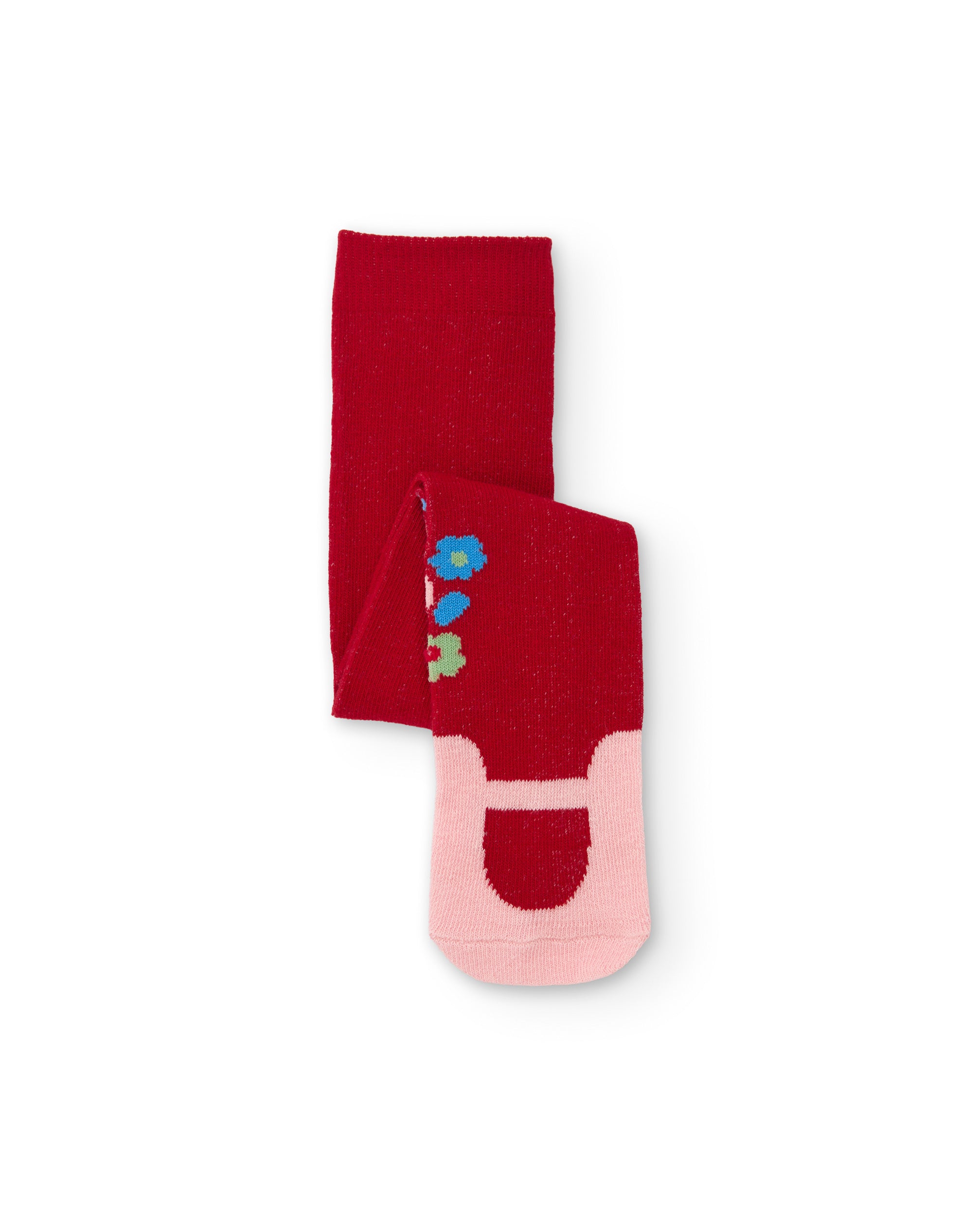 TucTuc Accessori collant neonata rossi cotone floreale