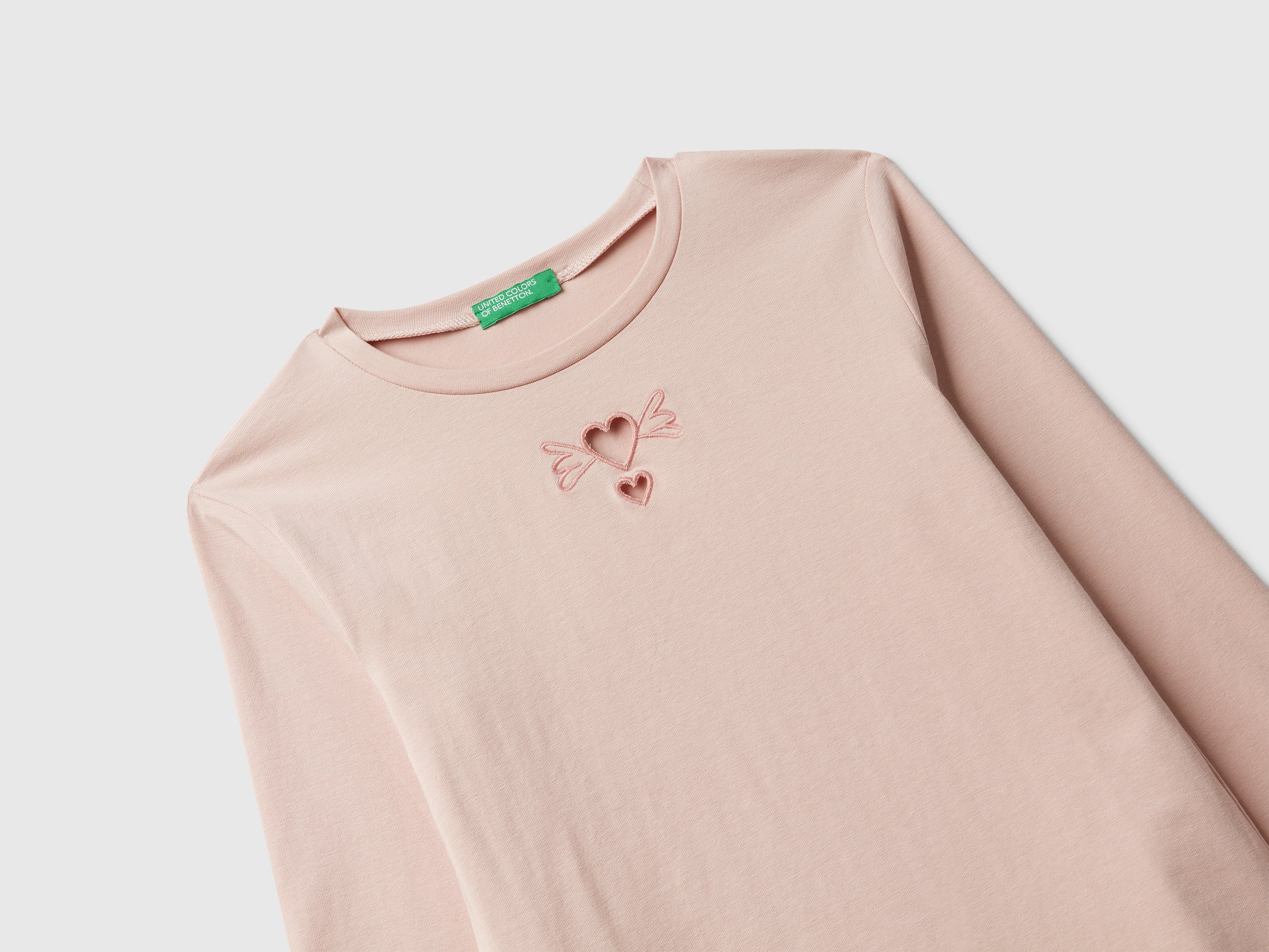 United Colors of Benetton T-shirt Cut-Out Hearts maglia M cotone
