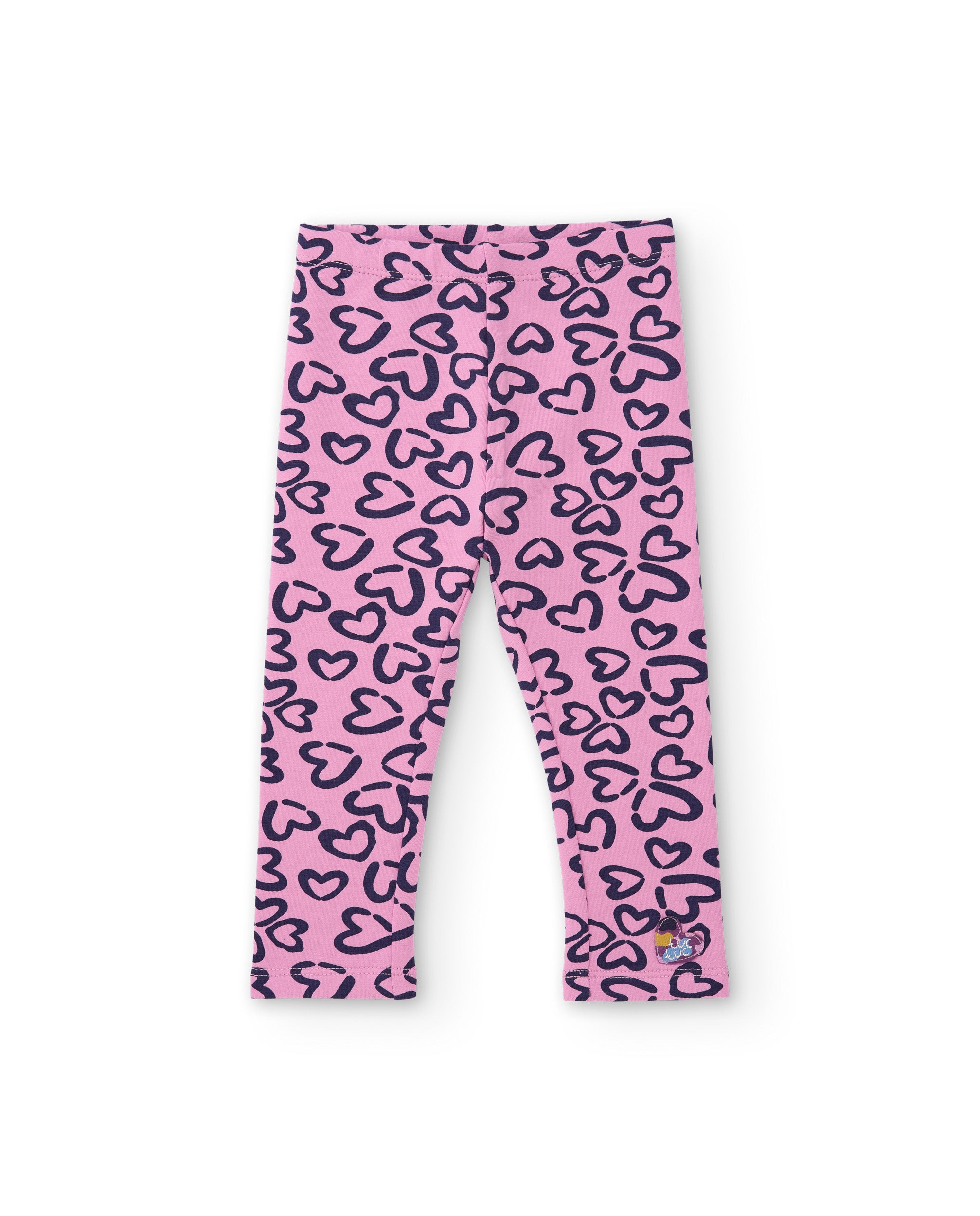TucTuc Leggings felpa bambina rosa cuori elasticizzati