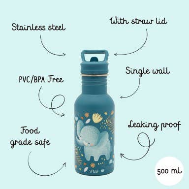 Sassi Chewy Borraccia Acciaio 500 ml elefante