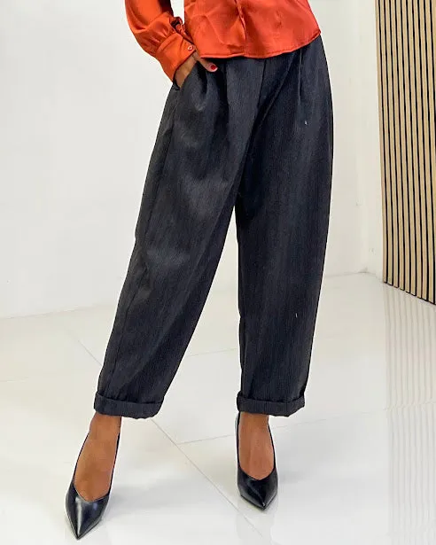 Sottosopra GM41 pantalone a righe grigio taglia unica elastico