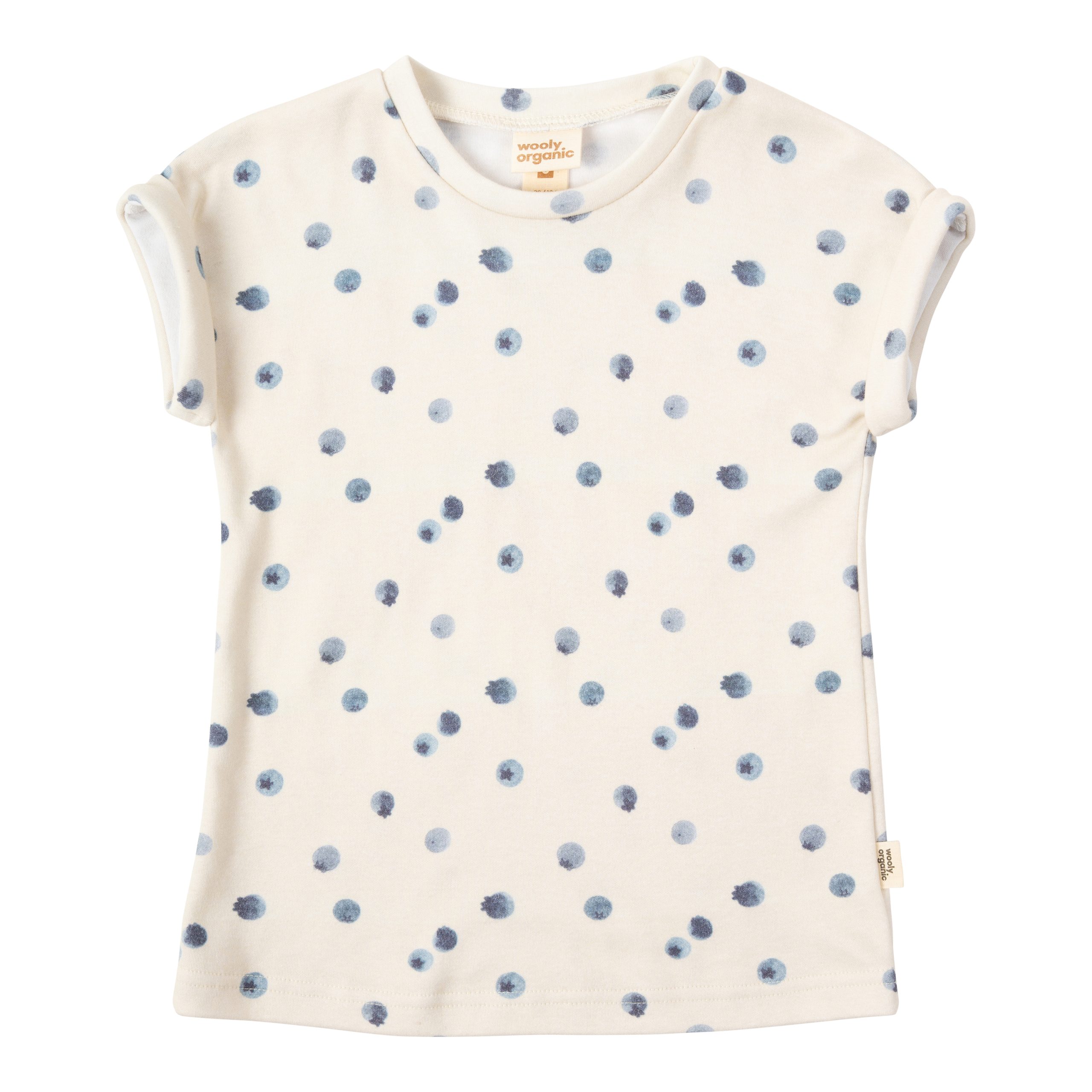 Woolly Organic T-Shirt SS26 maglietta bambino cotone Blueberry Breeze