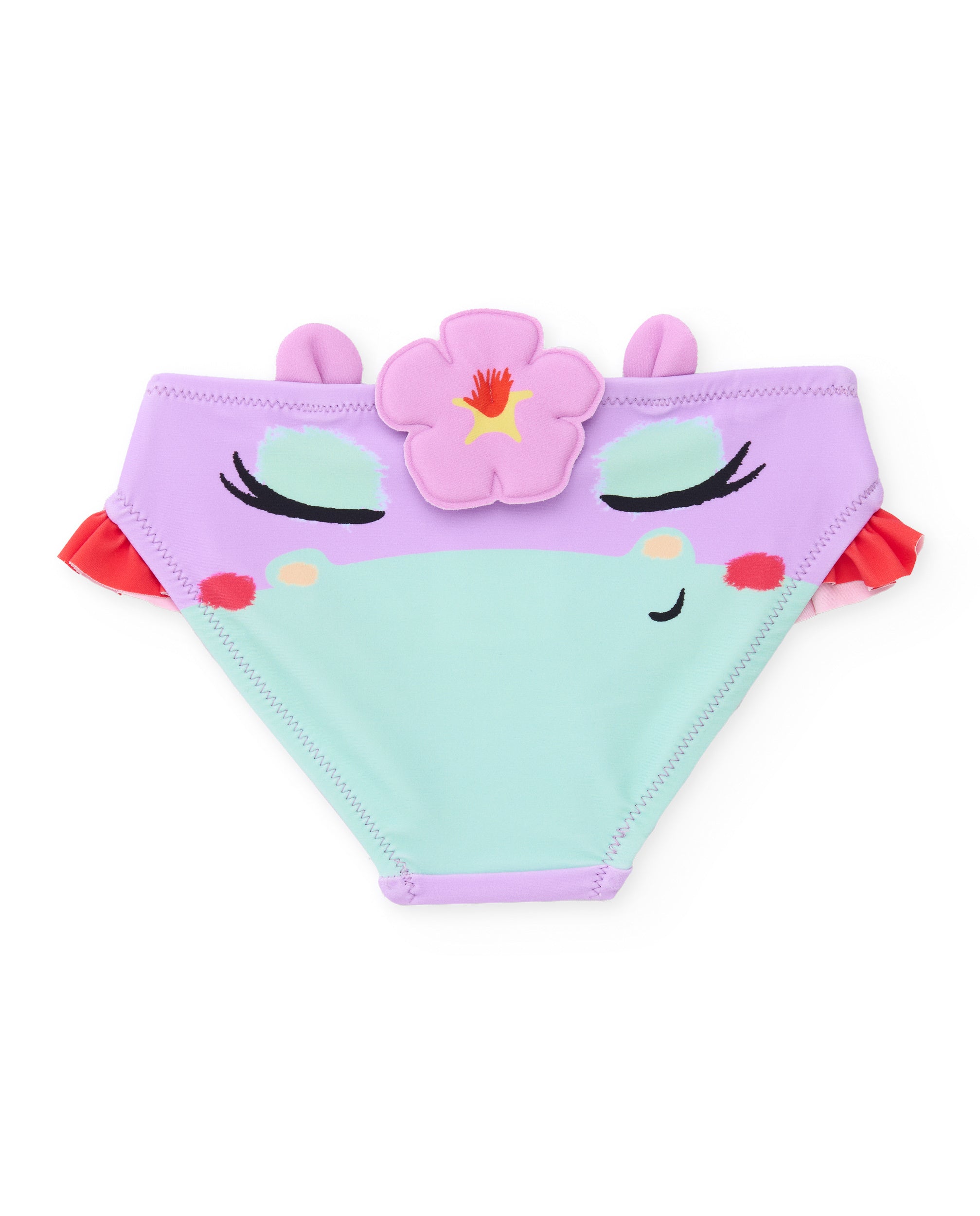 TucTuc Costumi bambina lilla floreale volant laterali
