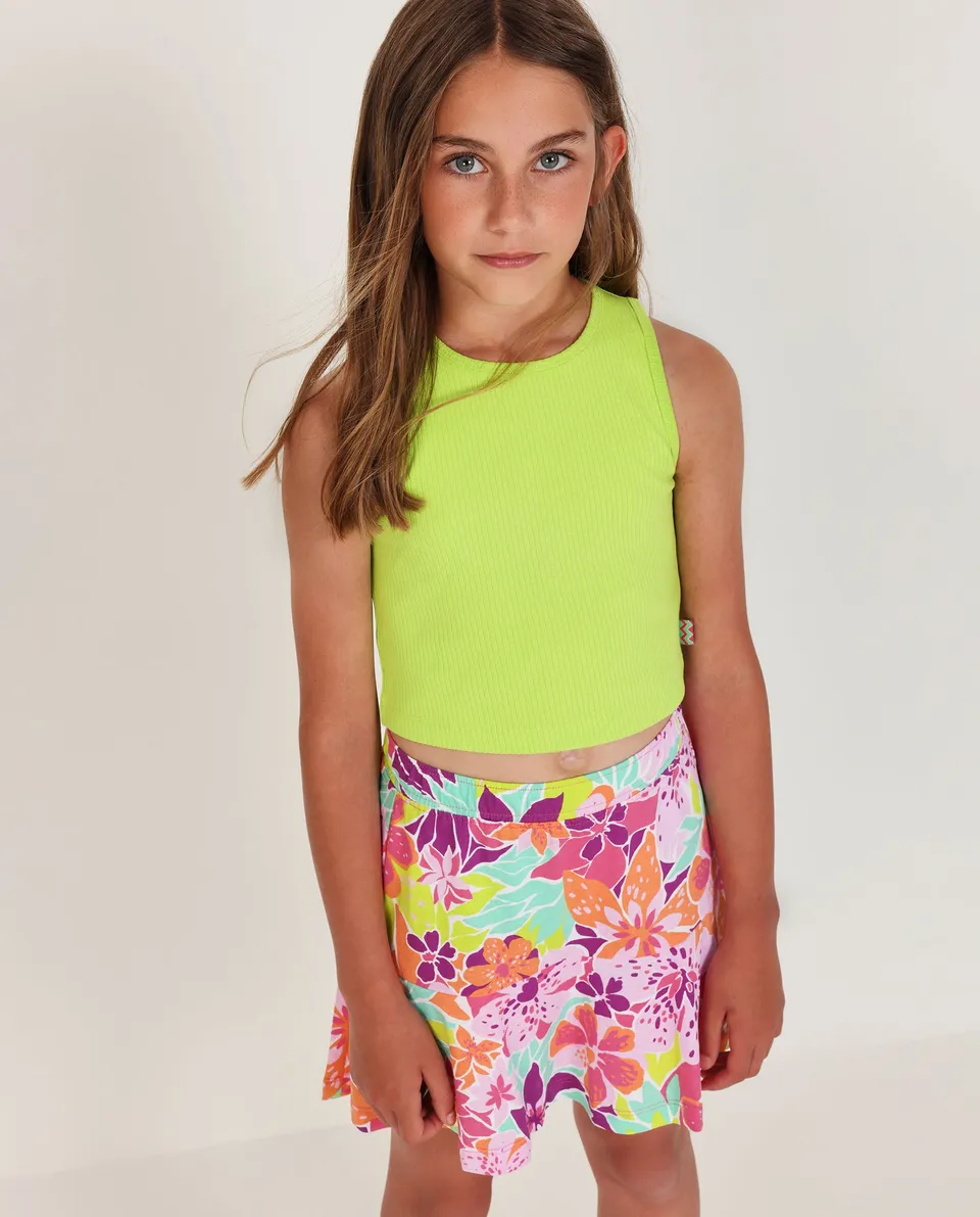 TucTuc Gonne gonna maglia bambina rosa stampa fiori