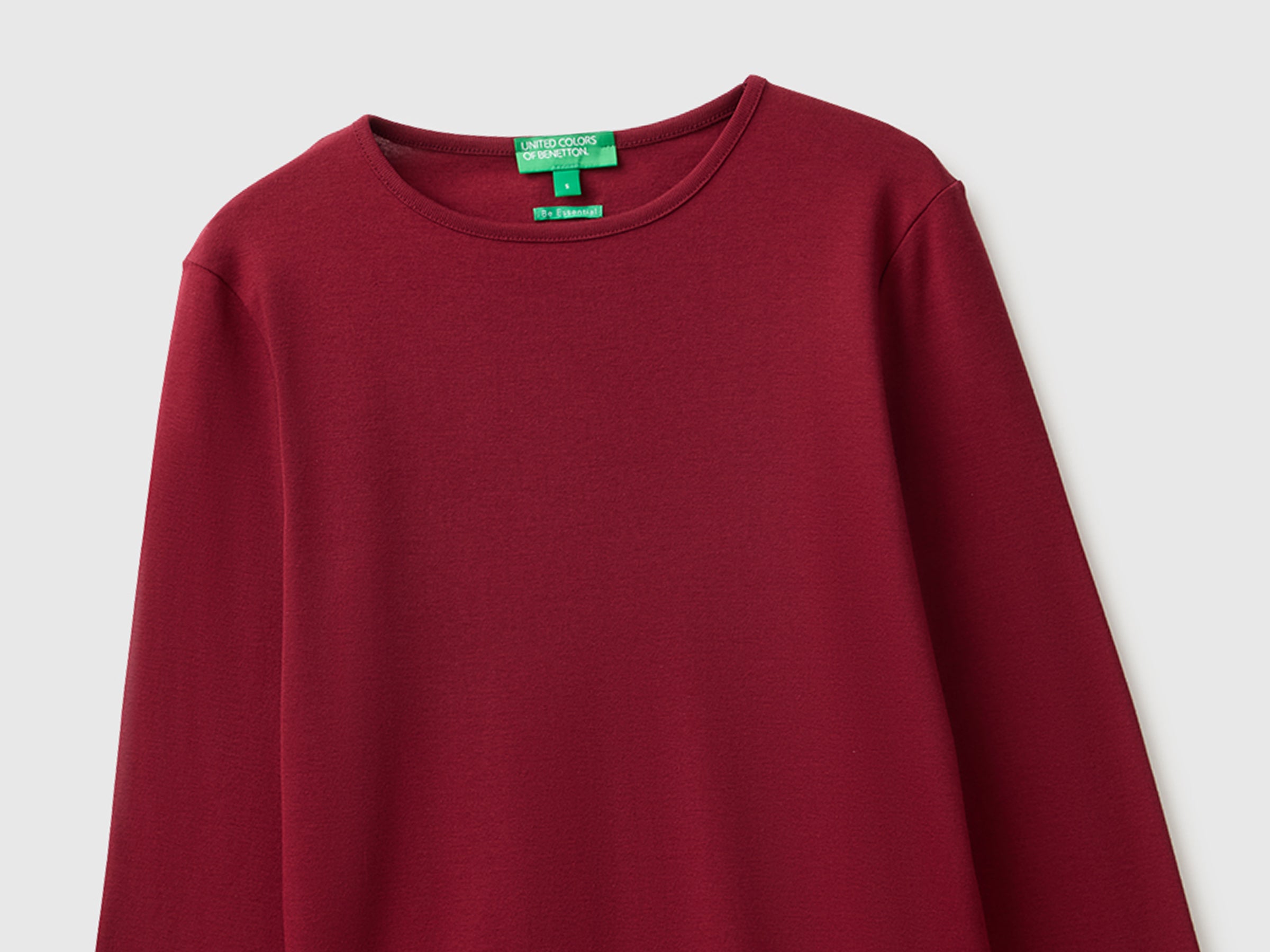 Benetton T-Shirts maglietta maniche lunghe cotone slim