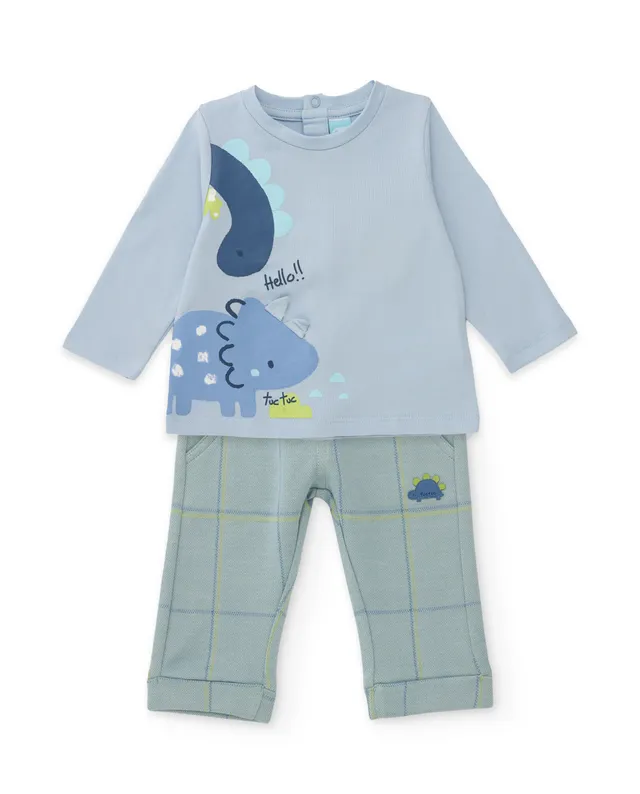 TucTuc Completi tuta neonato azzurro dinosauri cotone