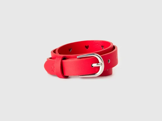 United Colors of Benetton Cintura Cuore Fibbia Metallo Fori Cuore