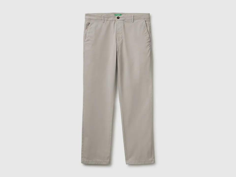 United Colors of Benetton Trousers Chino Dritti Cotone Elasticizzato