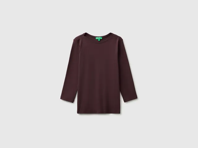 United Colors of Benetton t-shirt cotone scollo barca slim