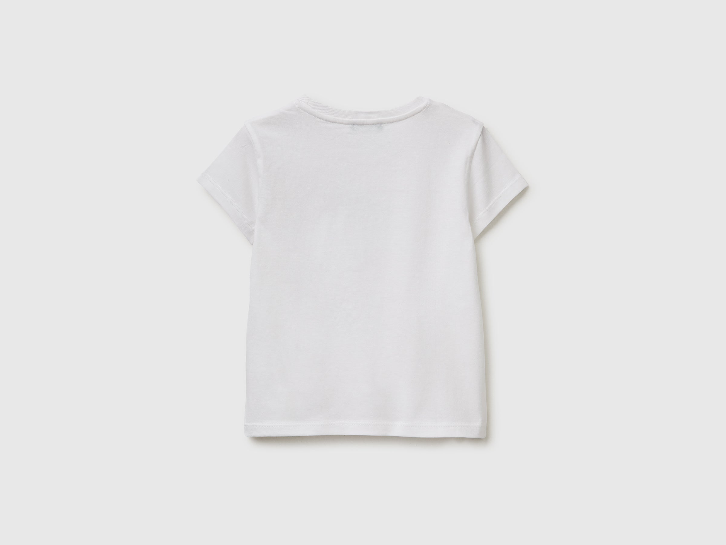 United Colors of Benetton T-Shirt Bambina Cotone Bio Stampa Glitter