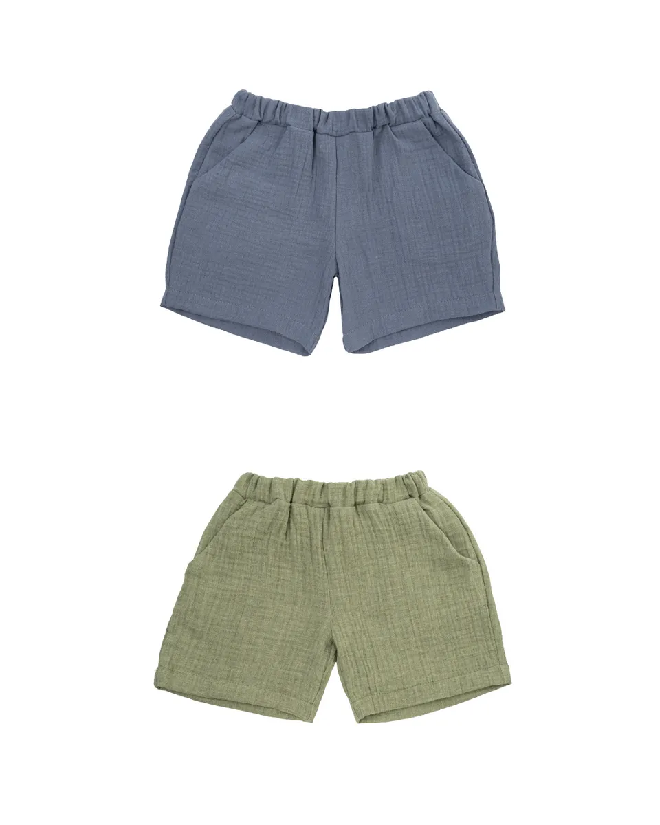 Woolly Organic Shorts Pantaloncini Bimbo Mussola Cotone