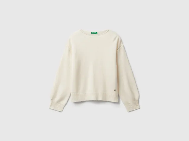 United Colors of Benetton Maglione donna viscosa lana trecce taglia L