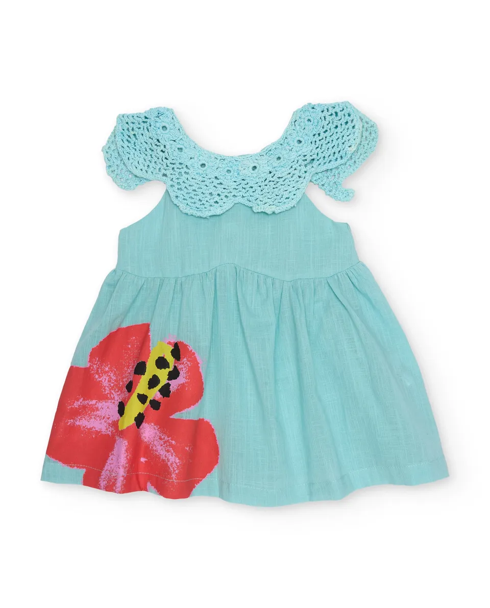 TucTuc Vestiti Vestito Bambina Turchese Uncinetto