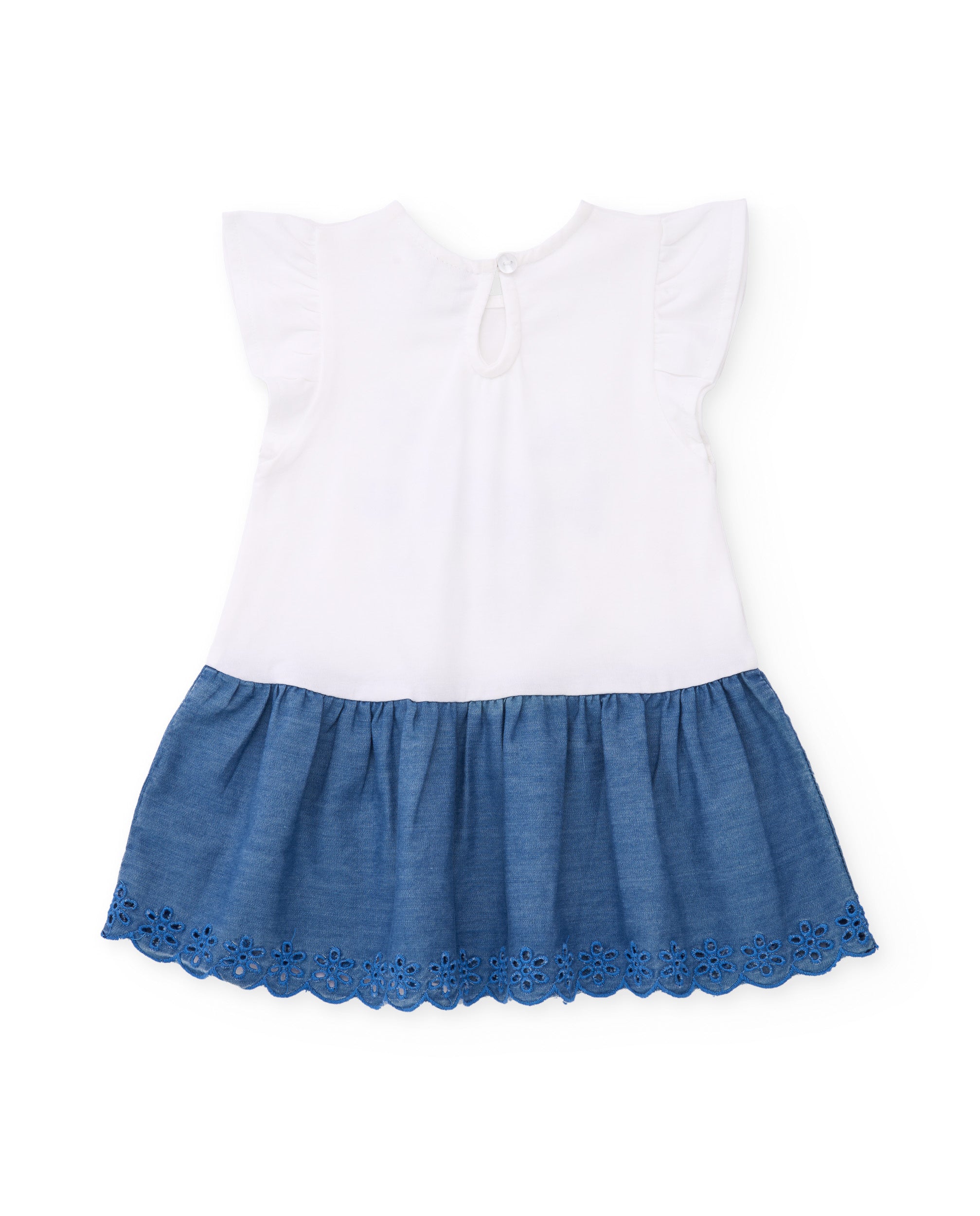 TucTuc Vestiti Vestito Marino Paillettes Bianco Neonata Denim