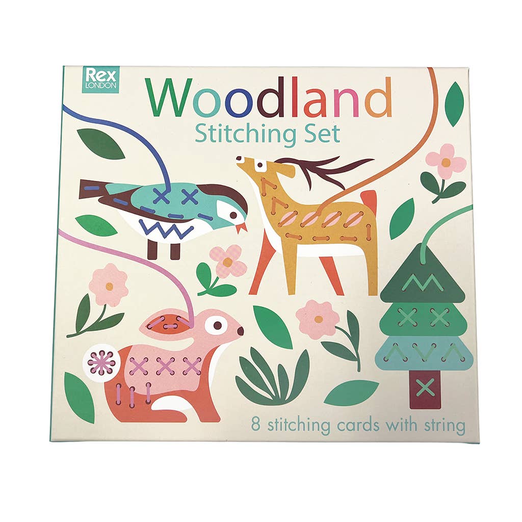 Rex London Woodland set cucito senza ago bambini 8 carte