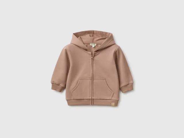 United Colors of Benetton felpa zip neonato cotone bio taglia 68