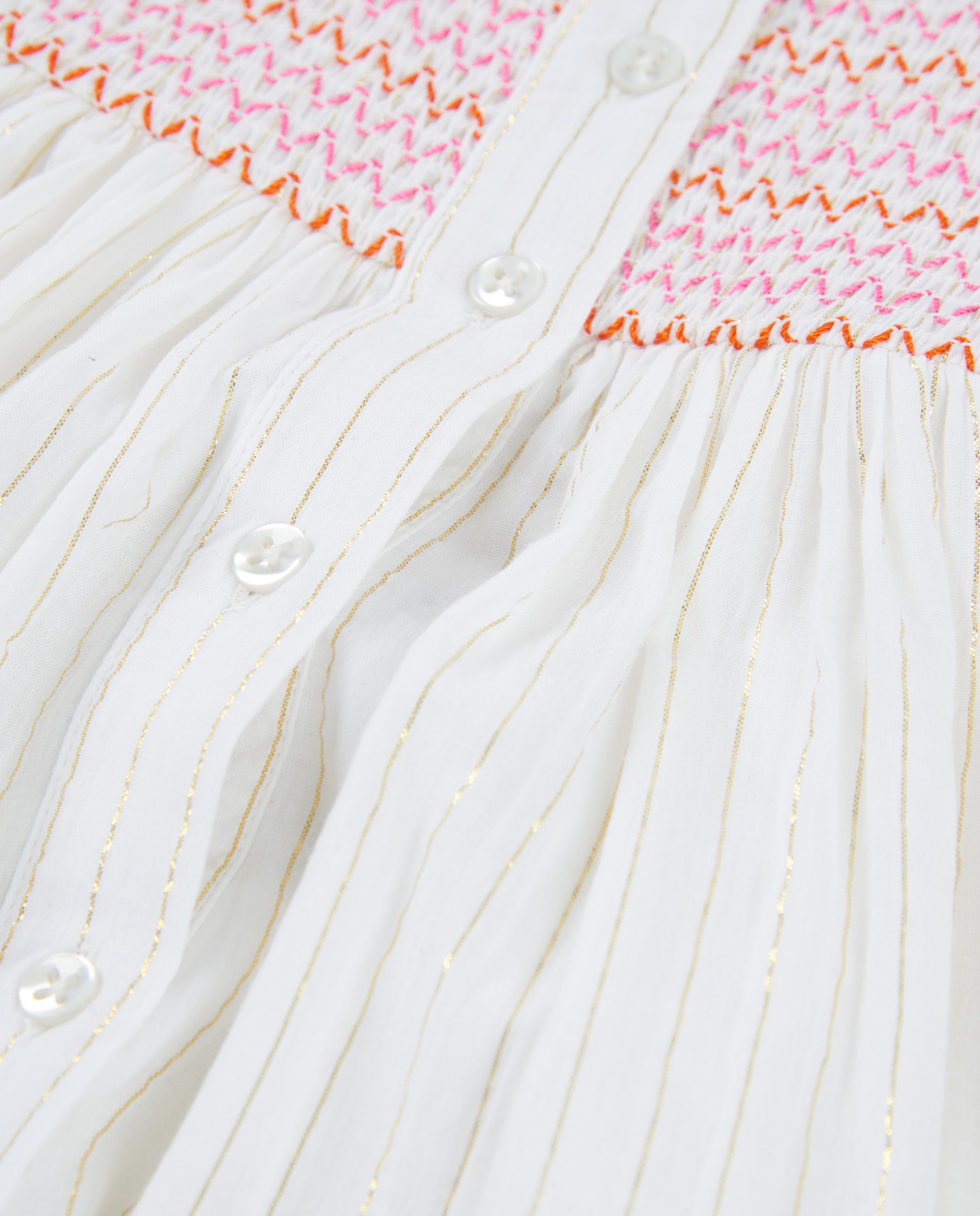 TucTuc Vestiti vestito bambina bianco smock floreale cotone