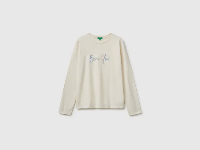 United Colors of Benetton T-Shirts maglietta ricamo cotone biologico M