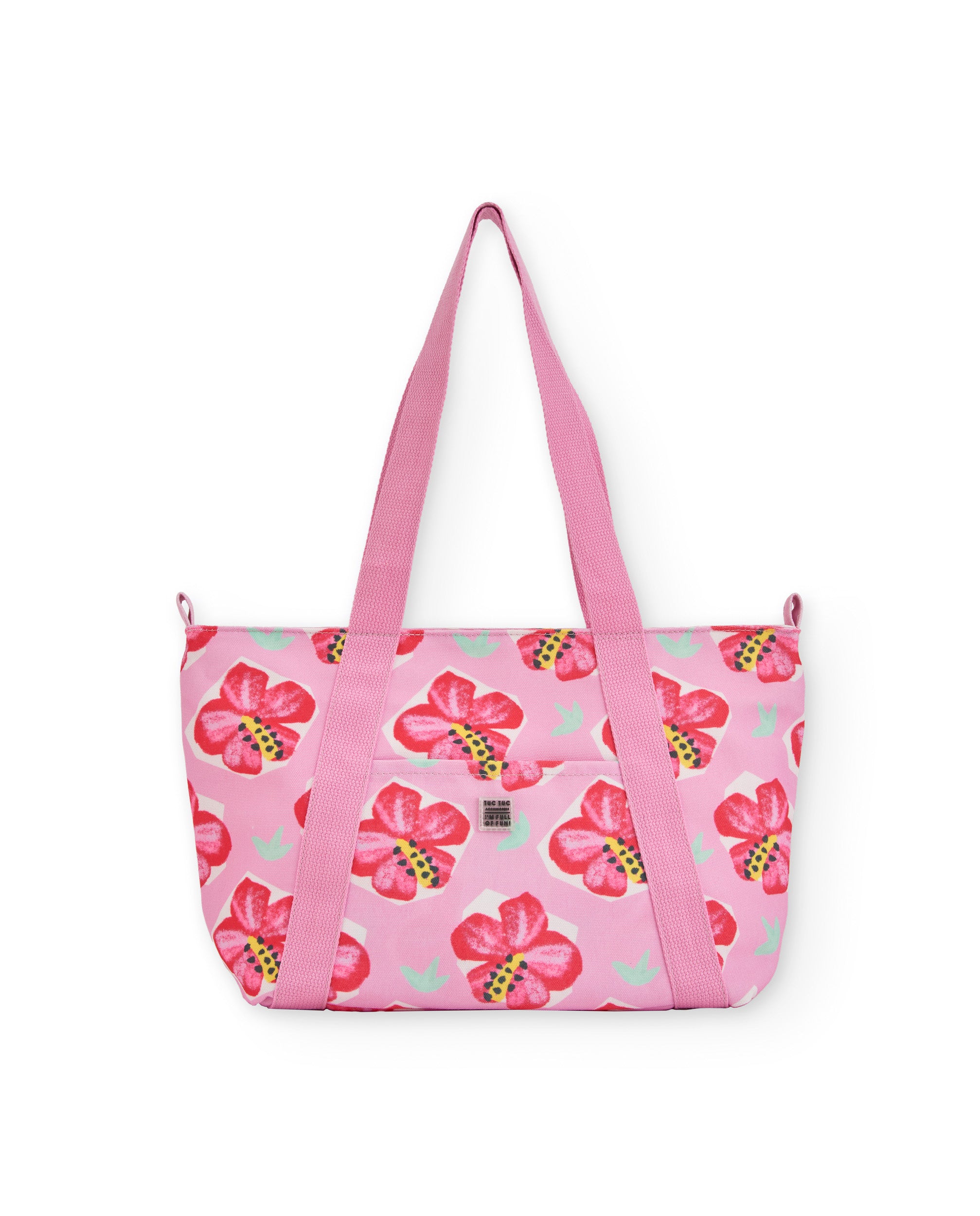 TucTuc Accessori Borsa Bambina Rosa Fiori Chiusura Zip
