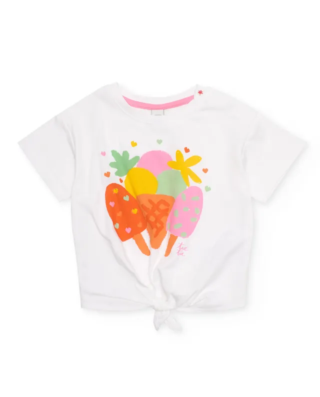 TucTuc Magliette t-shirt bambina bianca nodo gelati