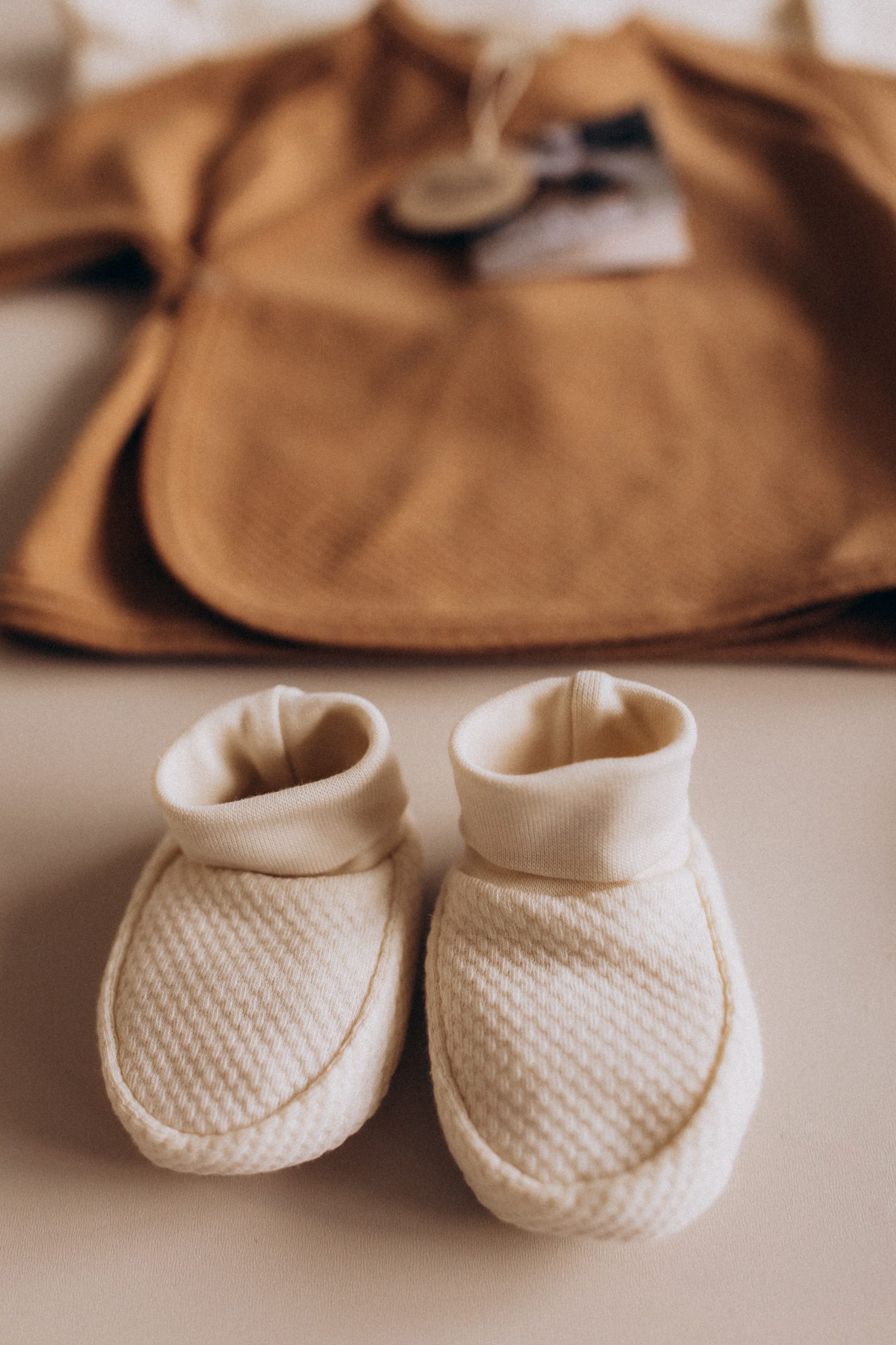 Woolly Organic Booties scarpine neonato cotone organico Noos