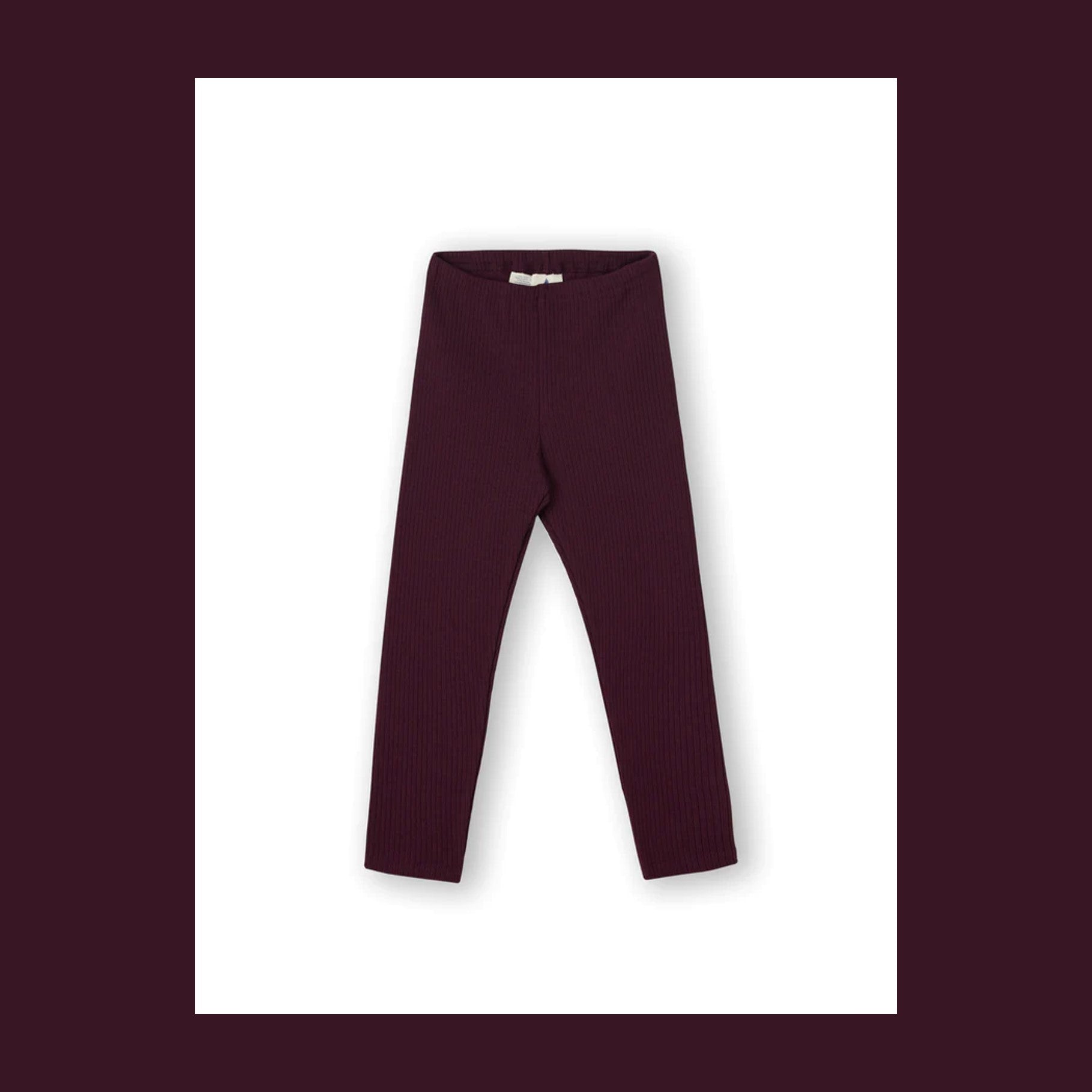 Leela leggings a coste cotone organico melanzana bimba