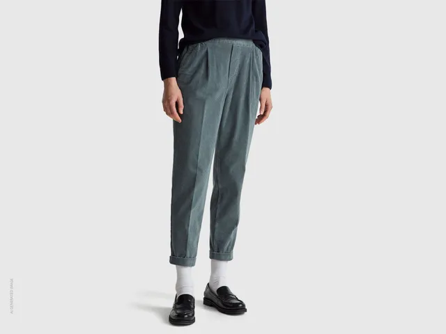 United Colors of Benetton Trousers chinos velluto cotone donna