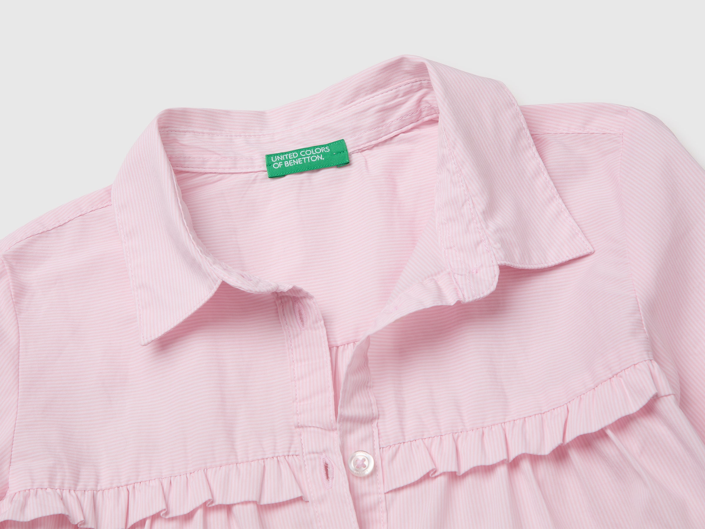 United Colors of Benetton Camicia Volant camicia maniche lunghe cotone