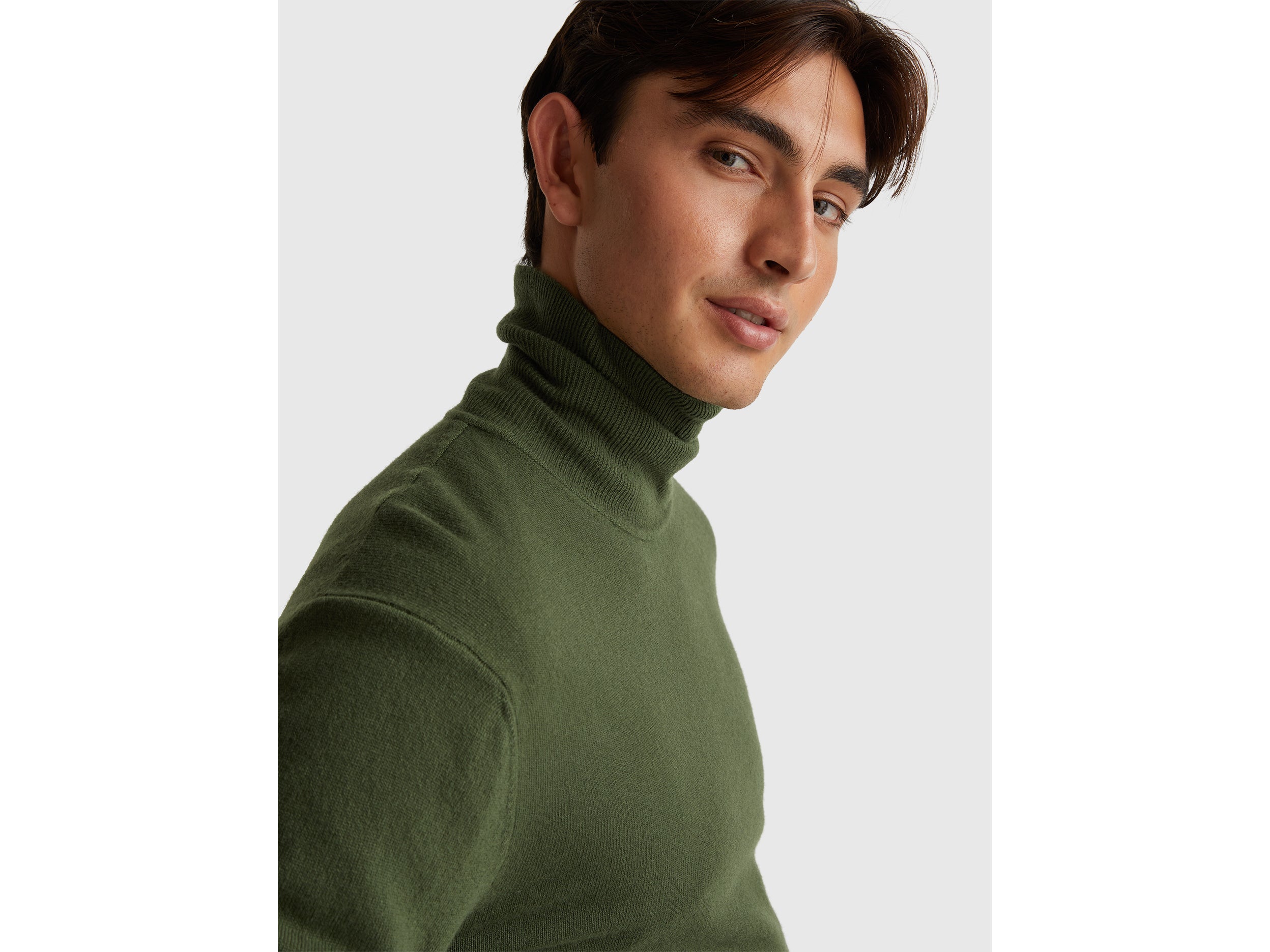 United Colors of Benetton Dolcevita Lana Merino Verde Oliva L