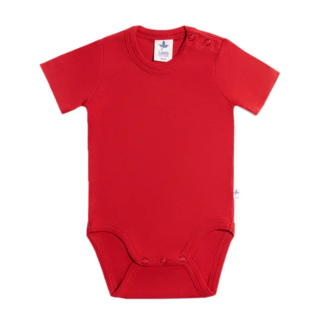 Kocarcia Leela Body Maniche Corte rosso cotone 6-12 mesi