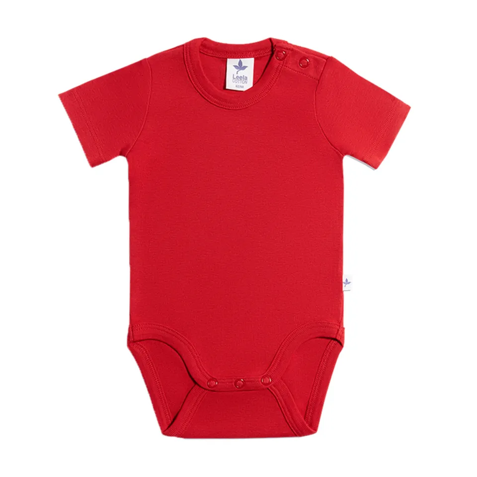 Kocarcia Leela Body Maniche Corte rosso cotone 6-12 mesi