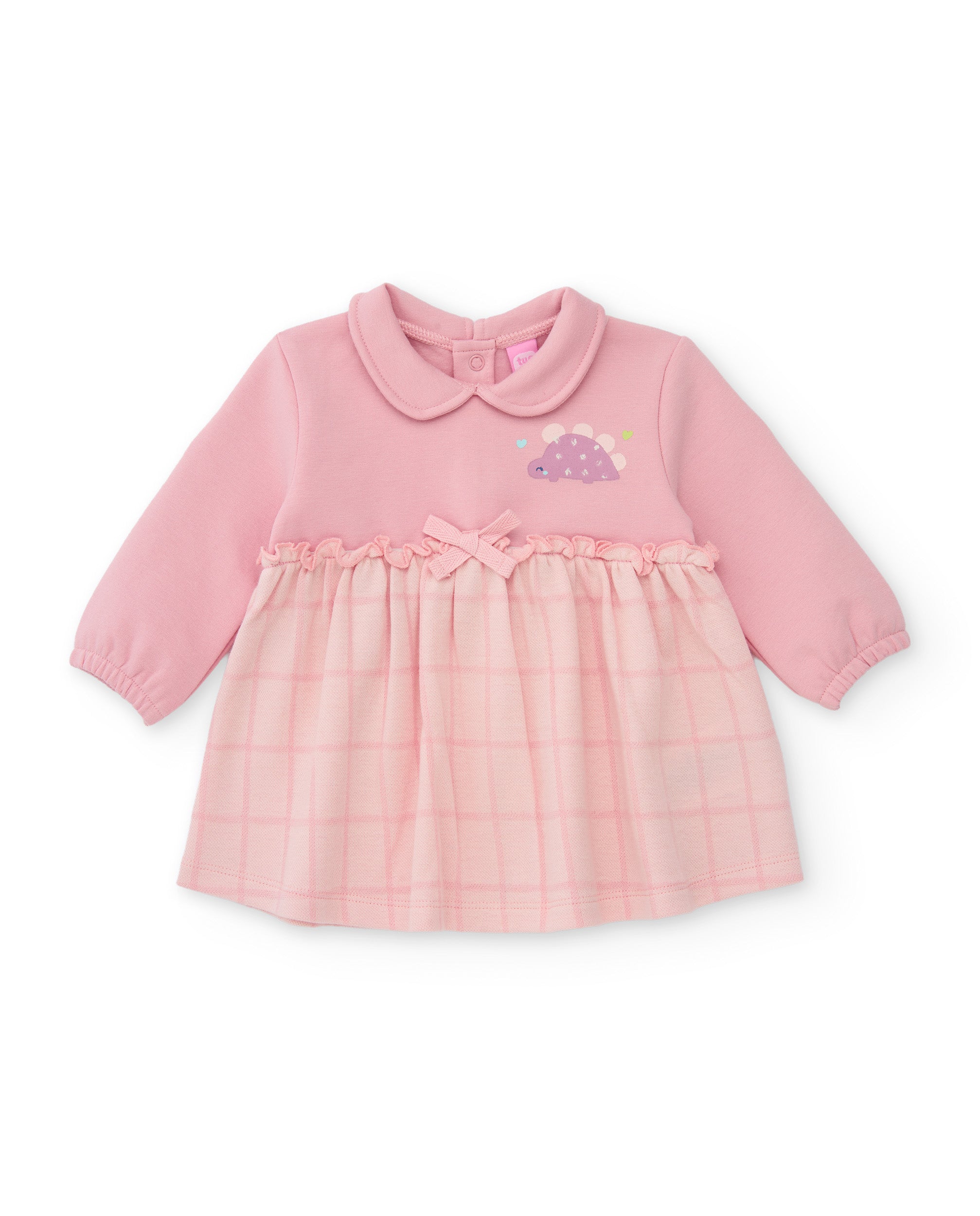 TucTuc Vestiti vestito felpa neonata rosa dinosauro