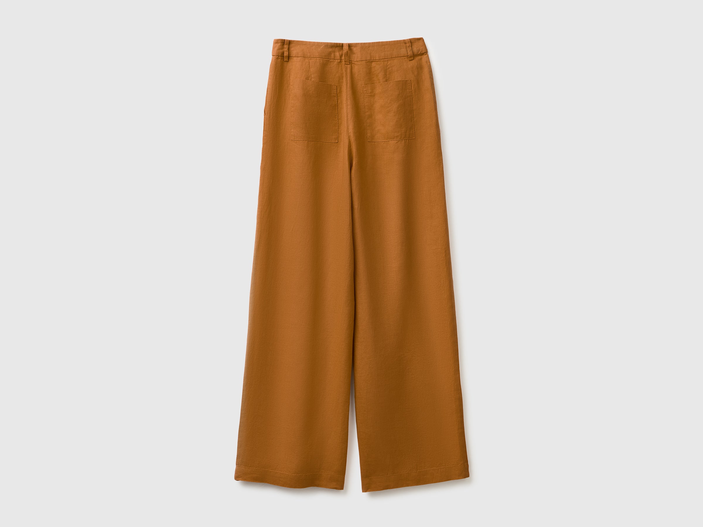Benetton pantaloni lino vita alta taglia 42