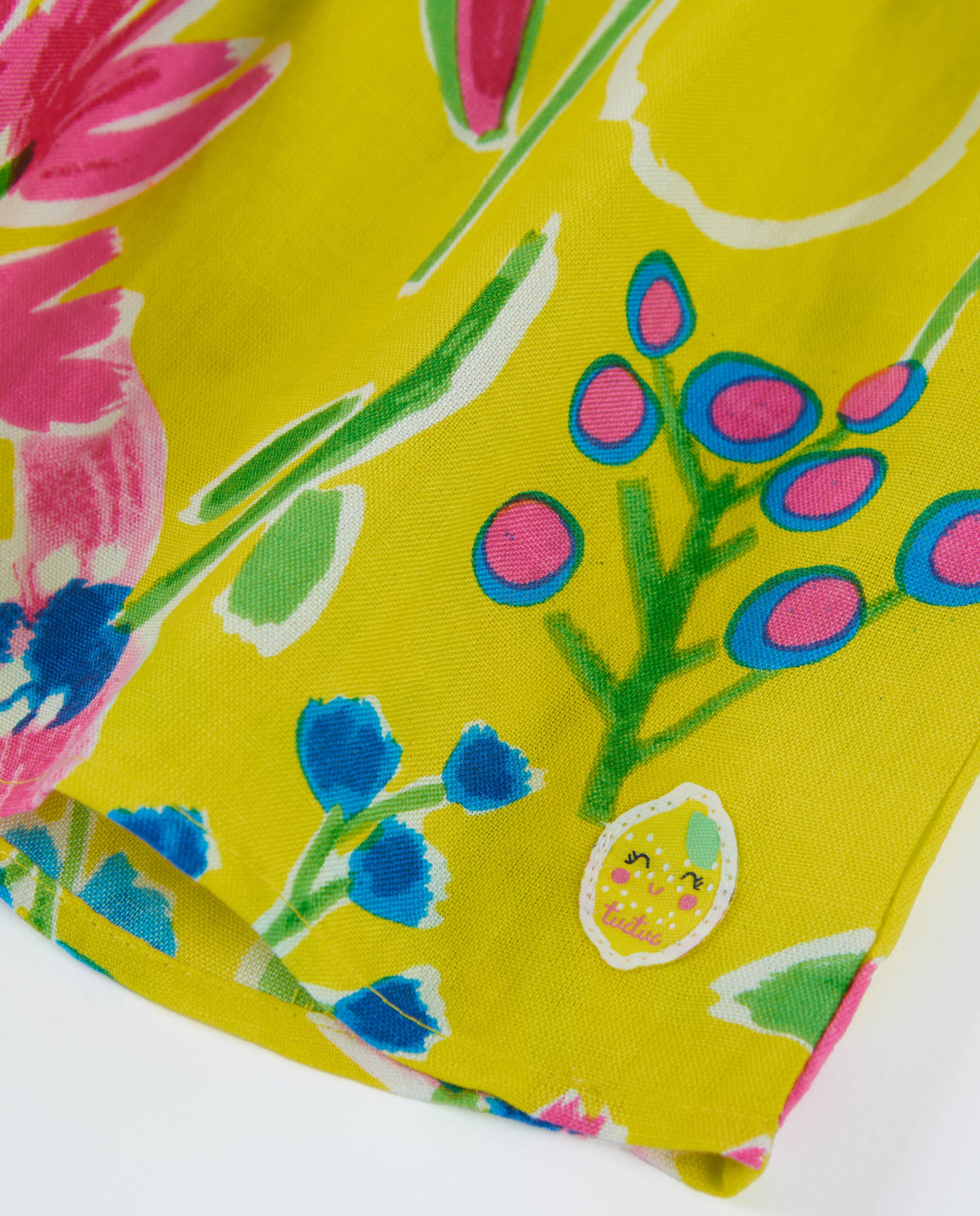 TucTuc Vestiti Vestito bimba giallo fiori volant