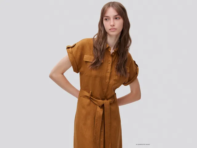 United Colors of Benetton abito camicia midi lino taglia M