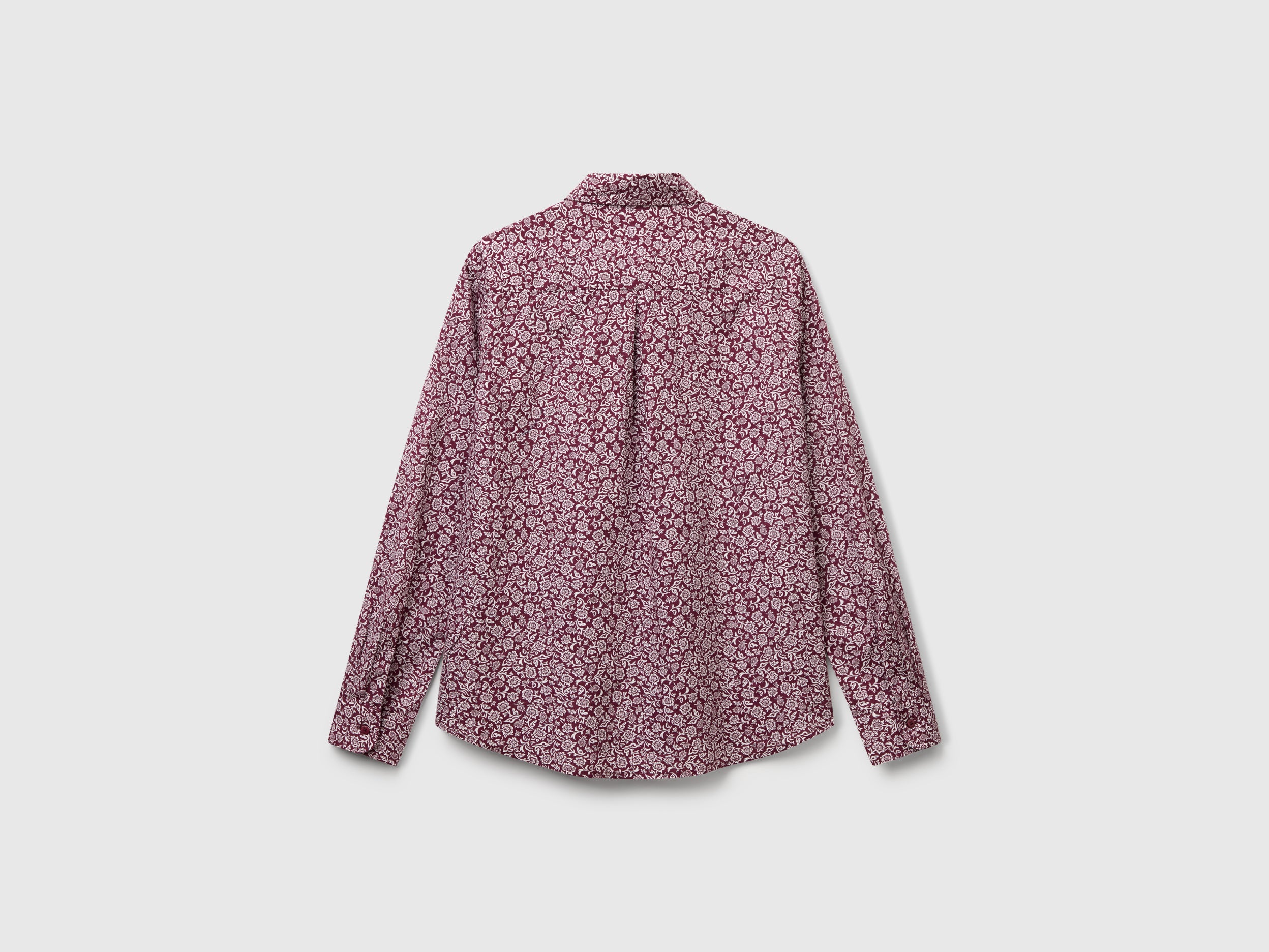 United Colors of Benetton camicia cotone leggero fantasia manica lunga