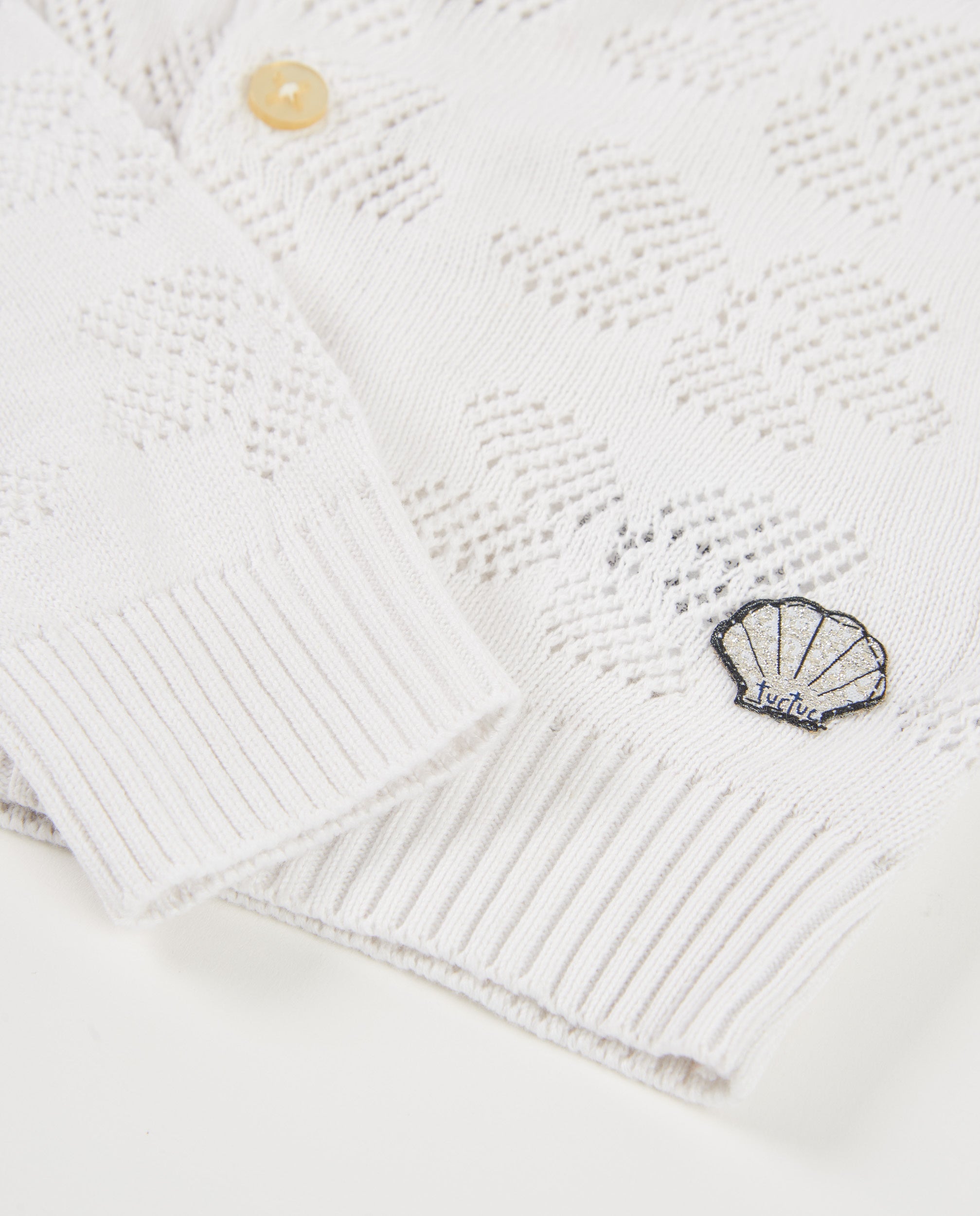 TucTuc Maglioni giacca bambina tricot bianco traforata