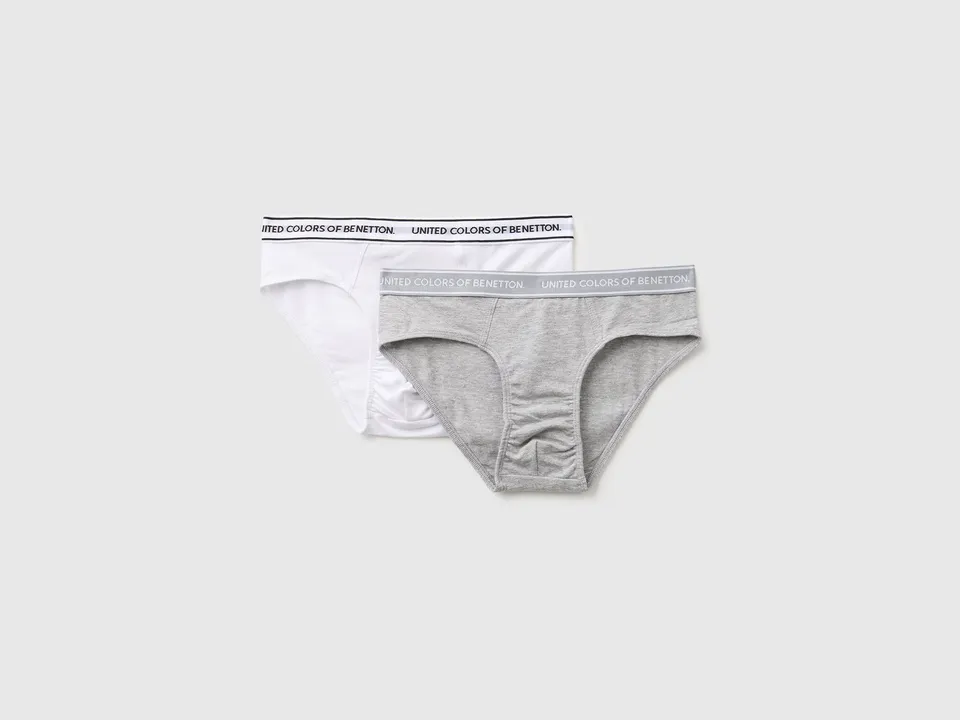 United Colors of Benetton Slip cotone 2 pezzi elastico logo bambino