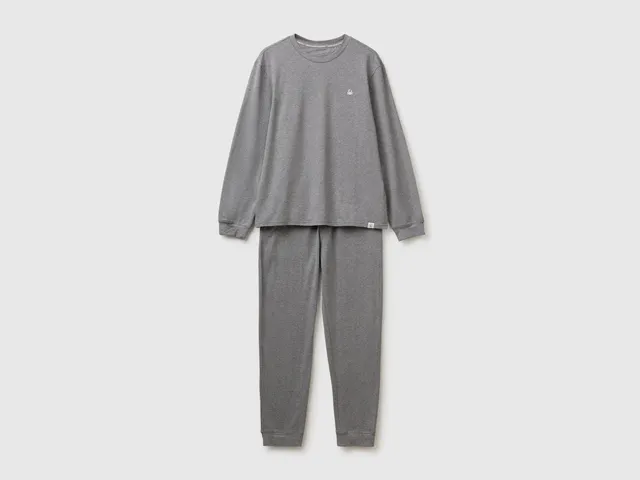 United Colors of Benetton Pigiama lungo cotone elasticizzato righe