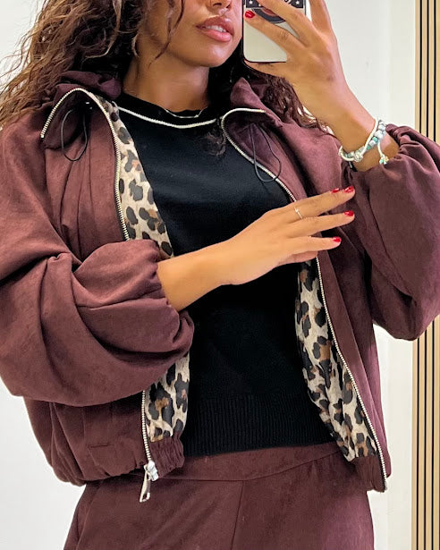 Sottosopra tf8 bomber melange fango unica collo