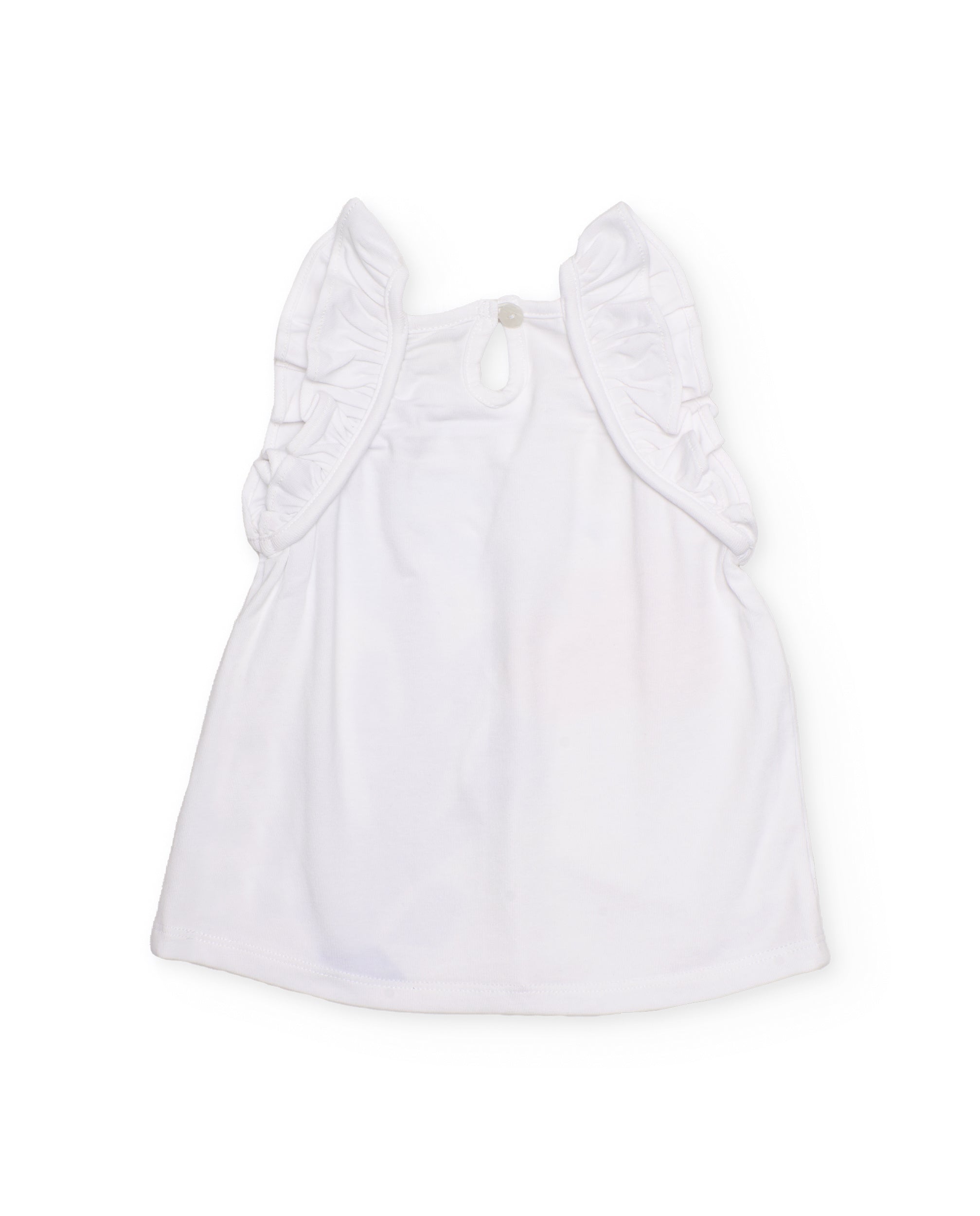 TucTuc Magliette canotta bambina bianca cotone con volant