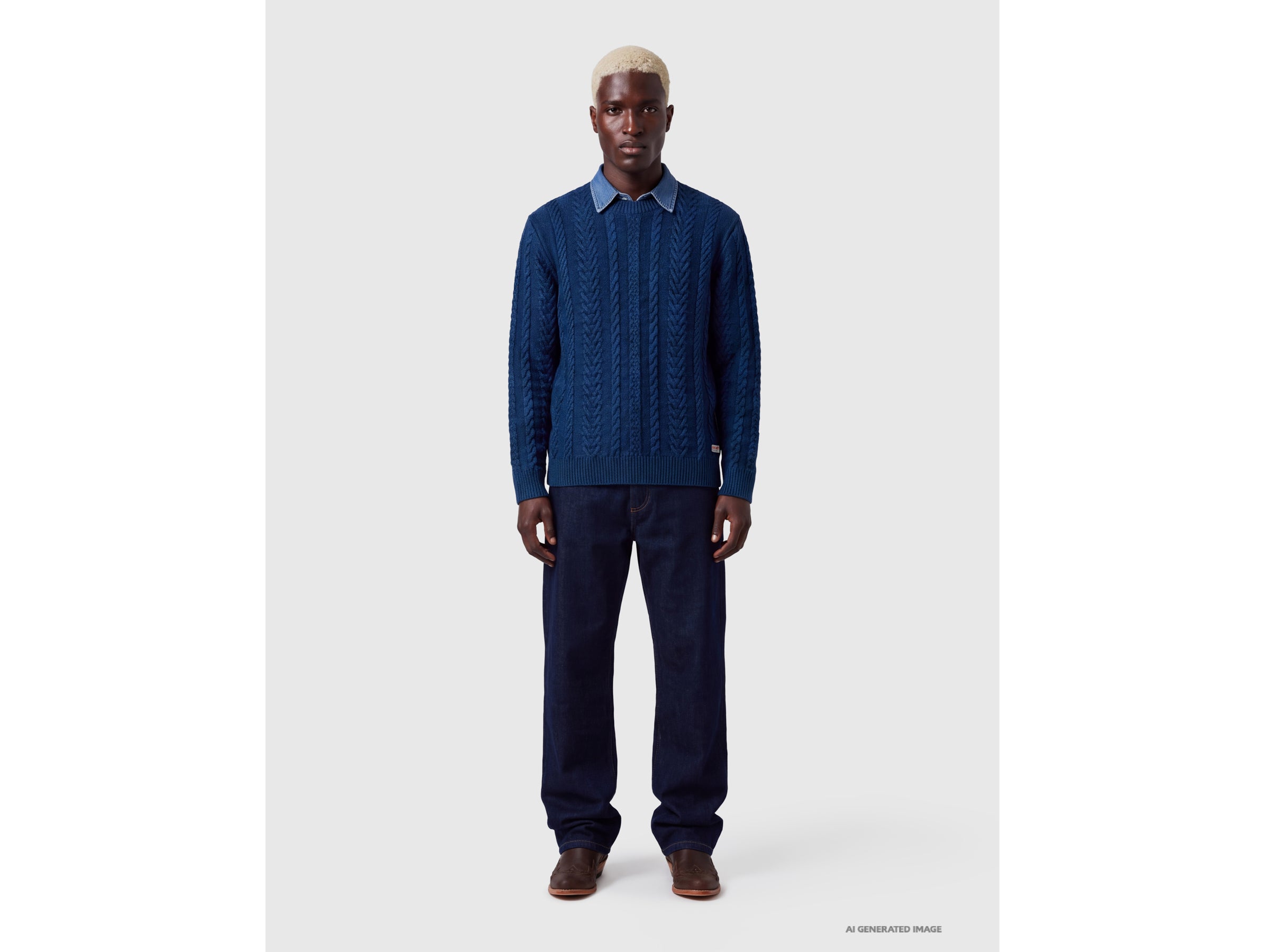 United Colors of Benetton maglione lana trecce cavi S