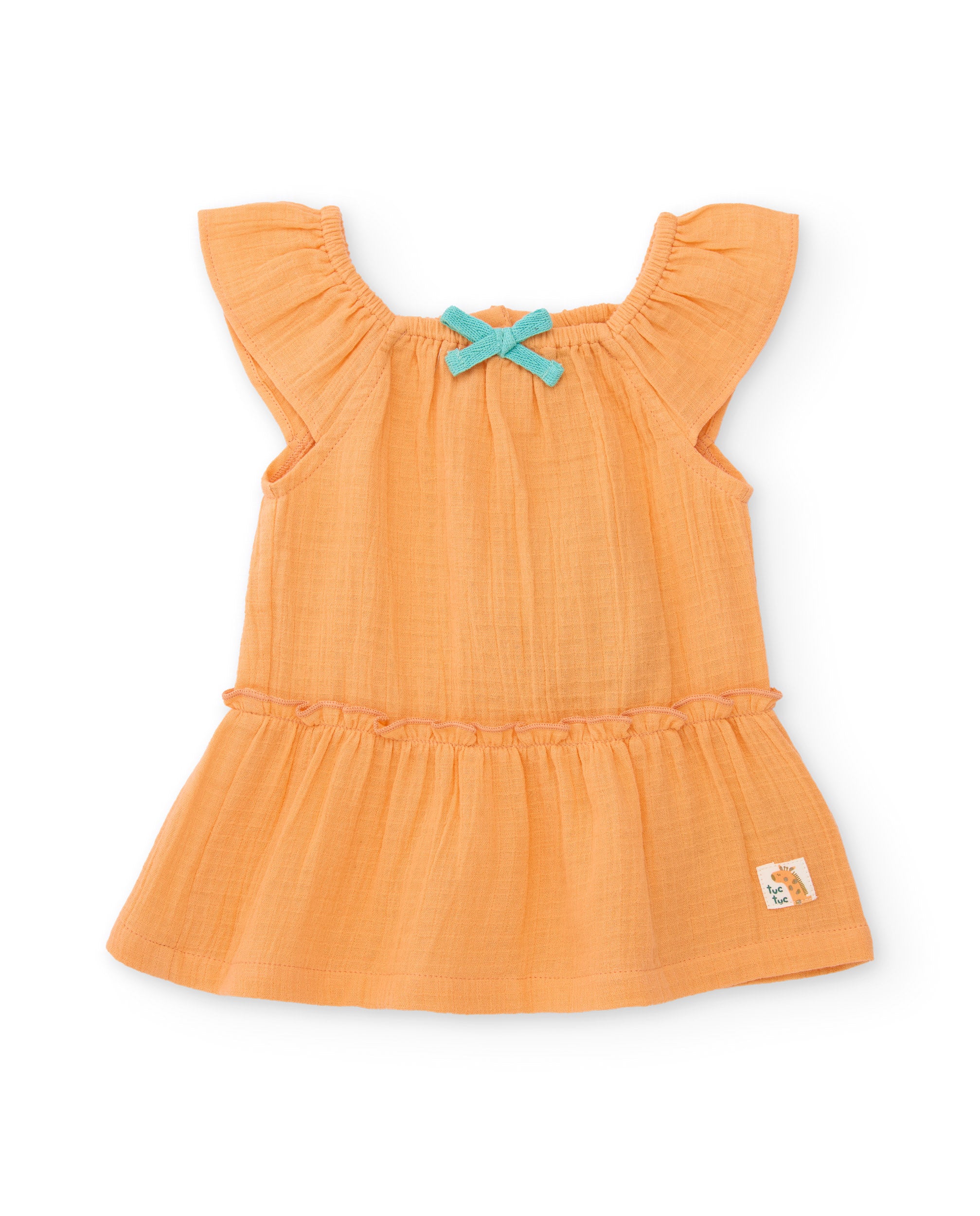 TucTuc Vestiti vestito neonato arancione volant con culottina